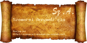 Szemerei Annamária névjegykártya